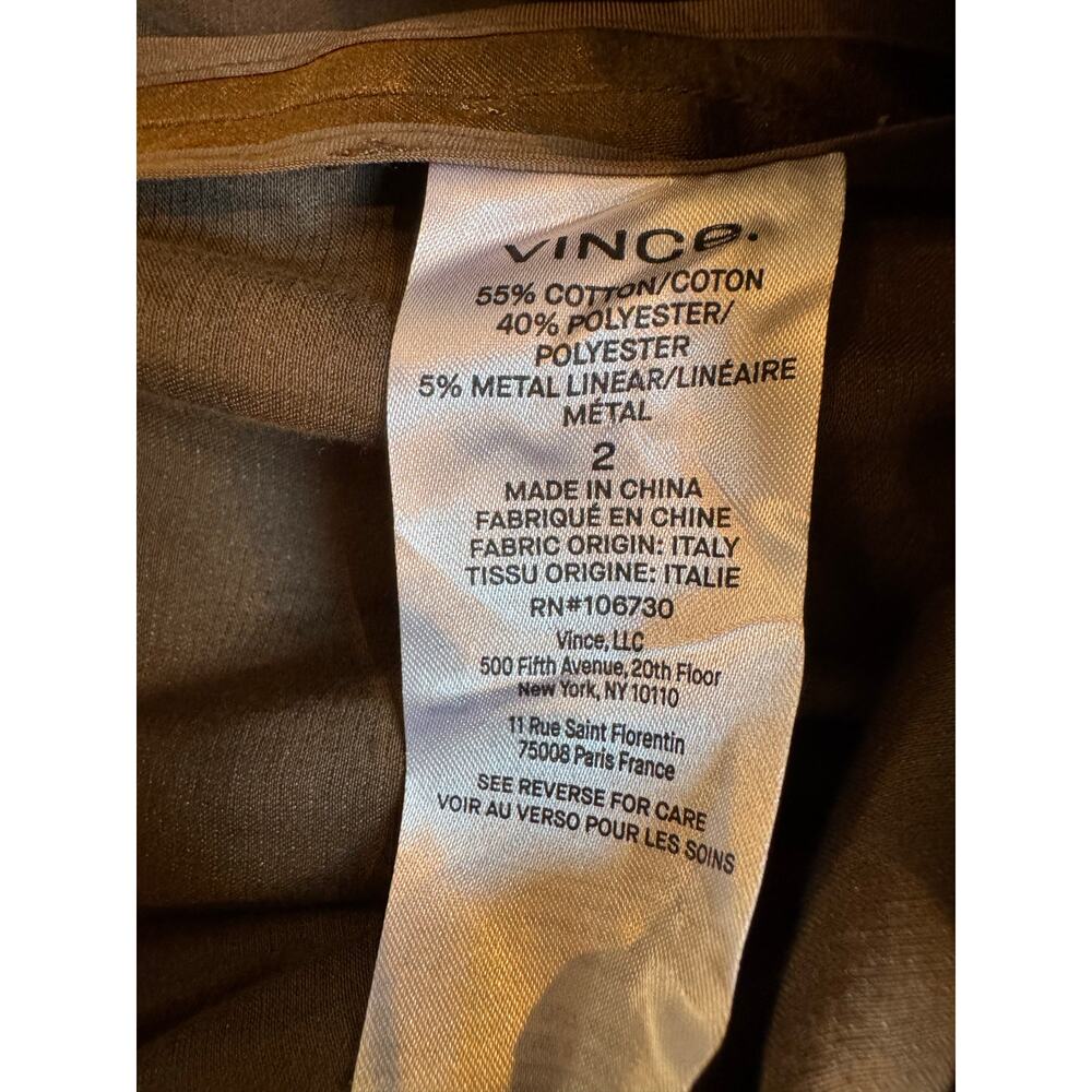 Stunning VINCE Cottonwood Metallic Twist Front Skirt Size 2 - Picture 5 of 6